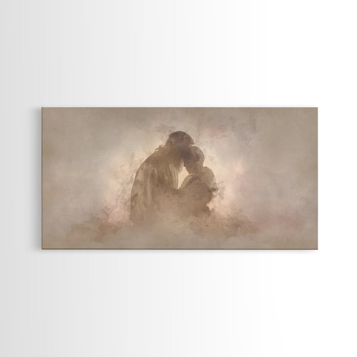 Sacred Comfort - Framed Canvas Print - Christian Art Canvas - Jesus Art Print - Christian Wall Art - Christmas Art Work - Christian Decor