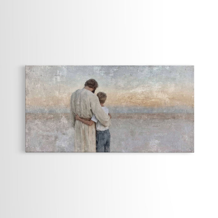 Guiding Peace - Framed Canvas Print - Christian Art - Christian Decor - Christian Christmas Art - Jesus Painting - Christian Wall Art