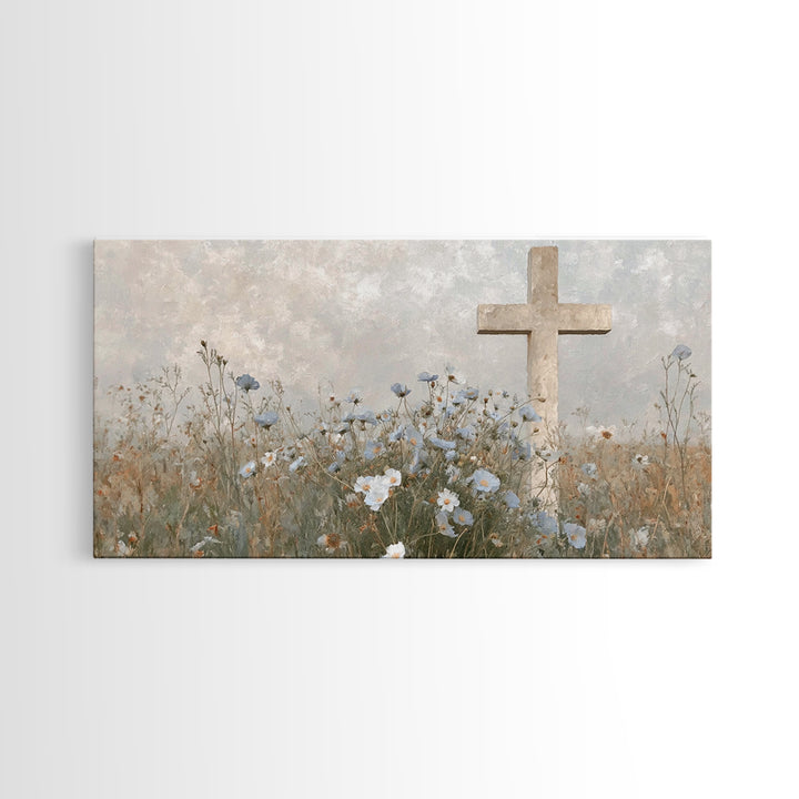 Blossoms Of Grace – Framed Canvas Print – Christian Wall Art – Christian Art Canvas – Jesus Painting – Vintage Christian Art – Christian De