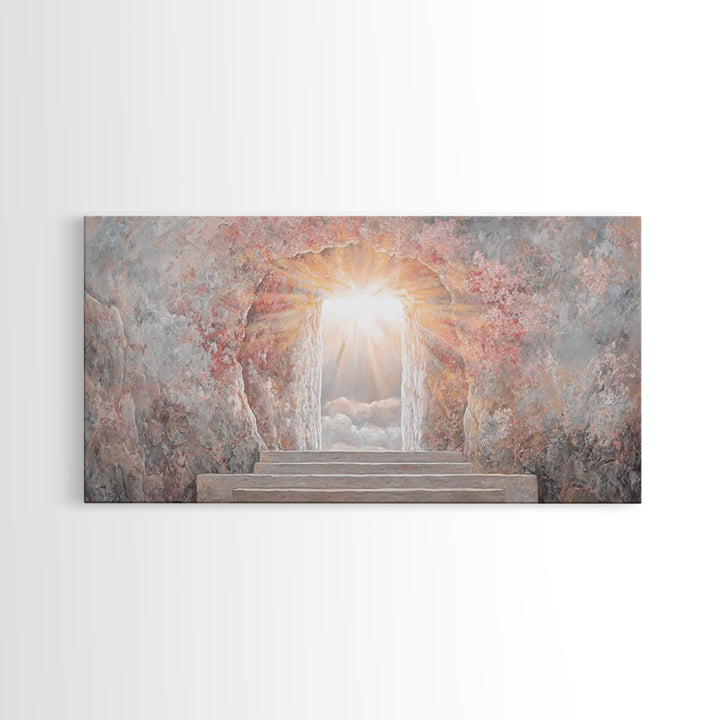 Radiant Tomb Light – Framed Canvas Print – Christian Wall Art – Christian Art Canvas – Jesus Painting – Christian Christmas Art