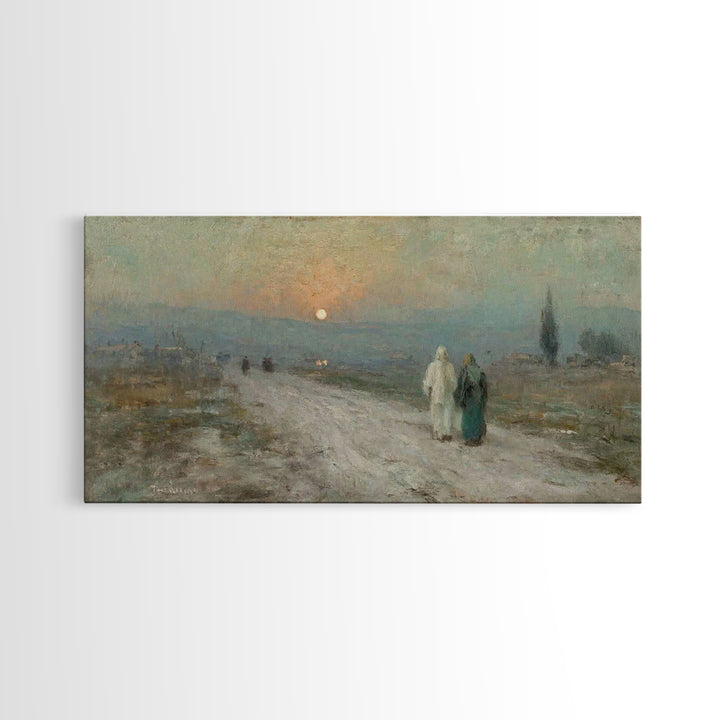 Sunset Pilgrim Road | Framed Canvas Print | Christian Wall Art | Jesus Painting | Christian Art Canvas | Christian Gift Ideas