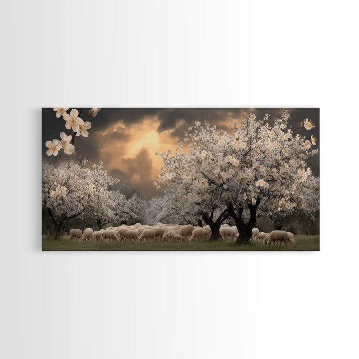 Evening Orchard Light | Framed Canvas Print | Christian Art Canvas | Christian Wall Art | Christmas Art | Jesus Painting | Christian Decor