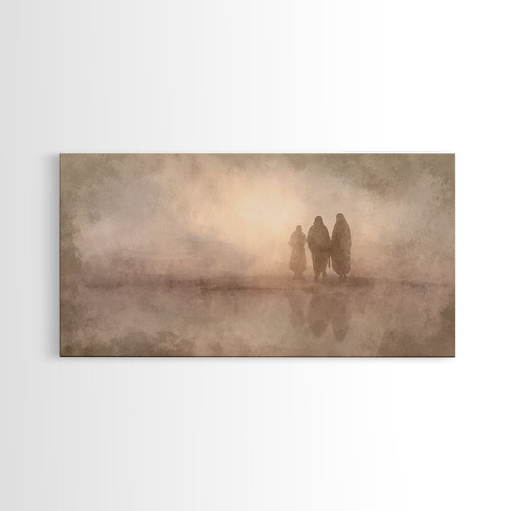 Desert Pilgrimage, Framed Canvas Print, Christian Wall Art, Christian Art Canvas, Moody Christmas Art, Christian Decor, Faith Art