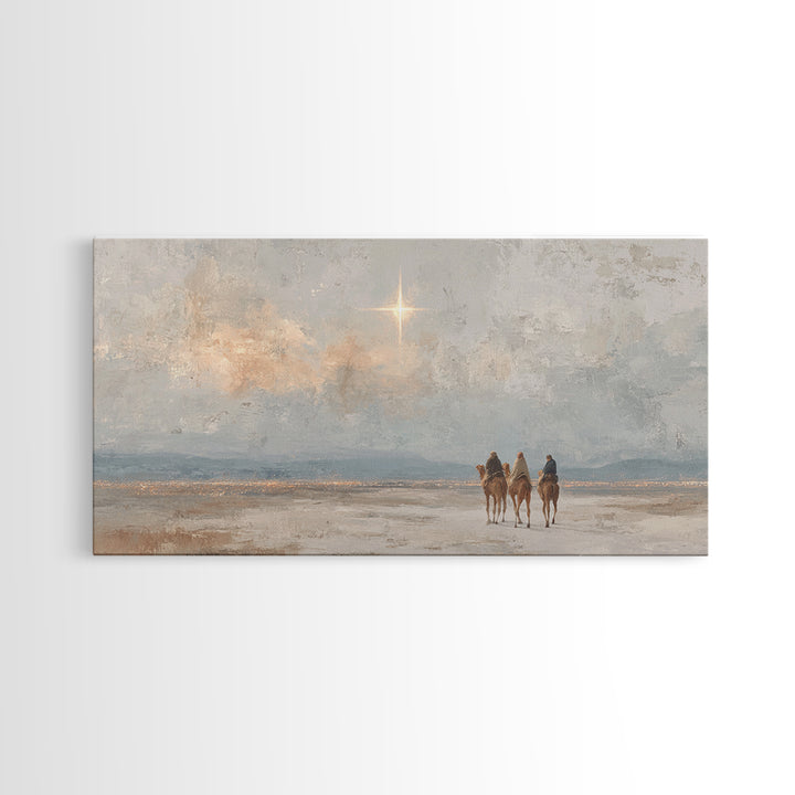 Starward Journey, Framed Canvas Print, Christmas Wall Art, Christian Art Canvas, Christian Christmas Art, Unique Christian Art, Christian G