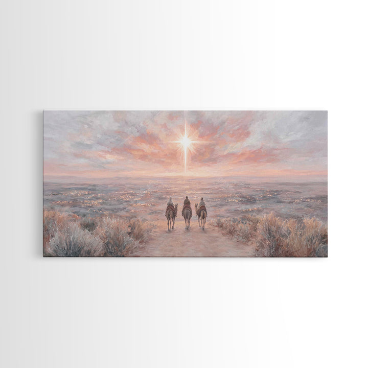 Radiant Star Path, Framed Canvas Print, Christian Art Canvas, Christmas Wall Art, Christian Christmas Decor, Modern Christian Art, Subtle C