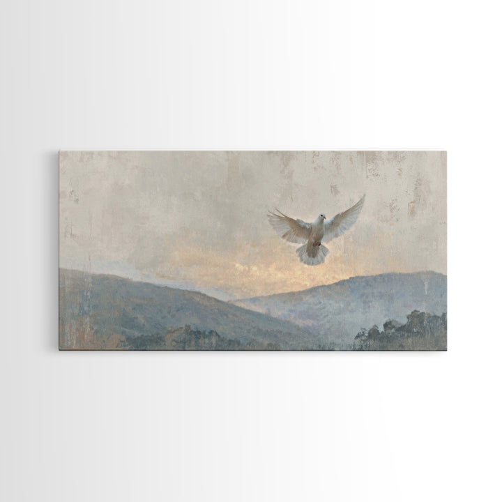 Heavenly Dove – Framed Canvas Print – Christian Wall Art – Christian Art Canvas – Christian Painting – Christmas Art – Christian Decor