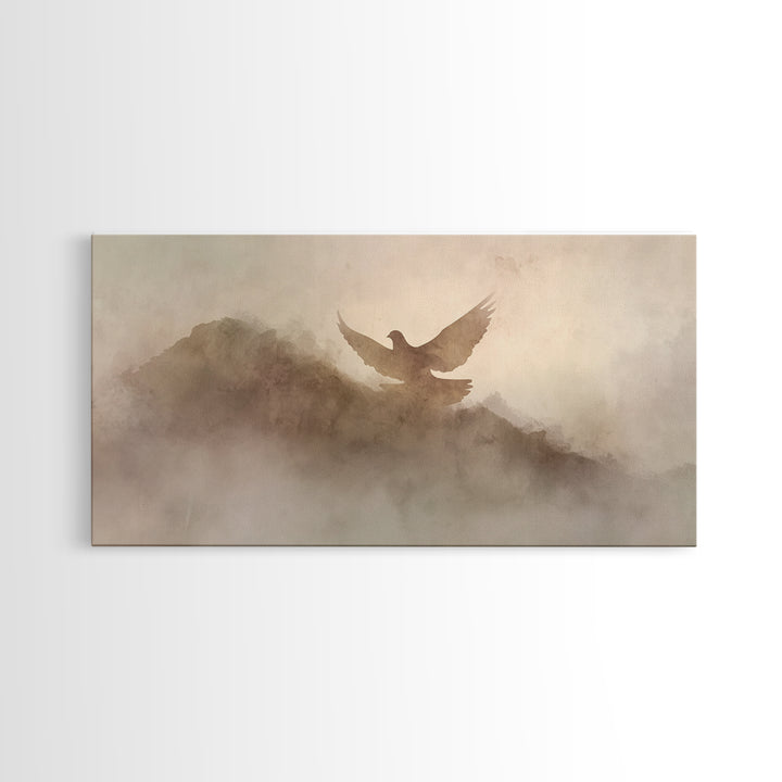 Misty Ascent – Framed Canvas Print – Christian Art Canvas – Christian Wall Art – Christmas Art – Christian Painting – Christian Decorations