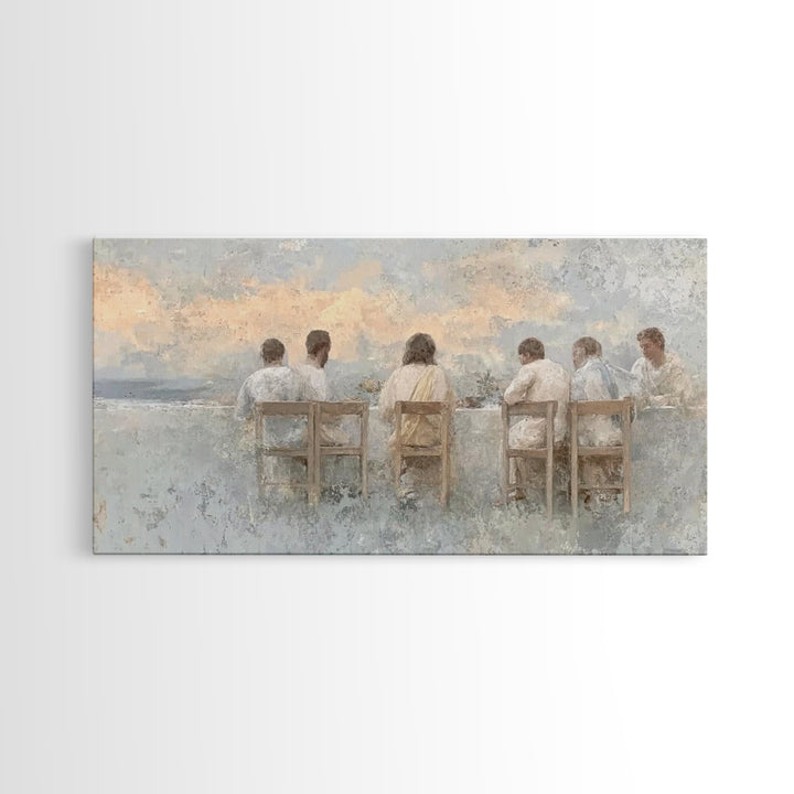 Evening Communion – Framed Canvas Print – Christian Painting – Christian Art Canvas – Christian Wall Art – Christian Christmas Art – Christ