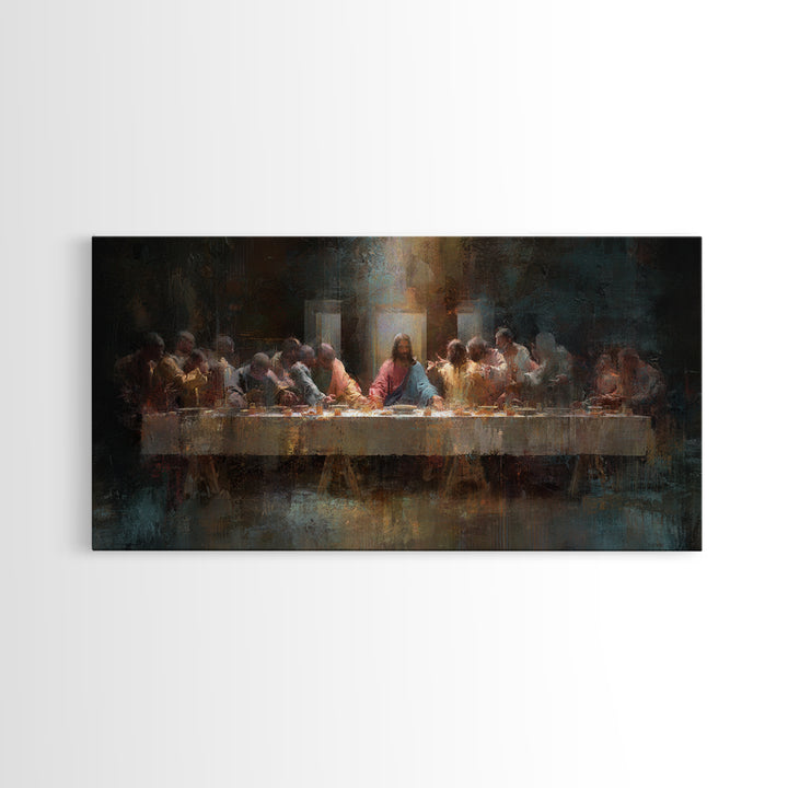 Holy Banquet – Framed Canvas Print – Christian Art Canvas – Christian Wall Art – Christian Christmas Art – Jesus Painting – Christian Decor