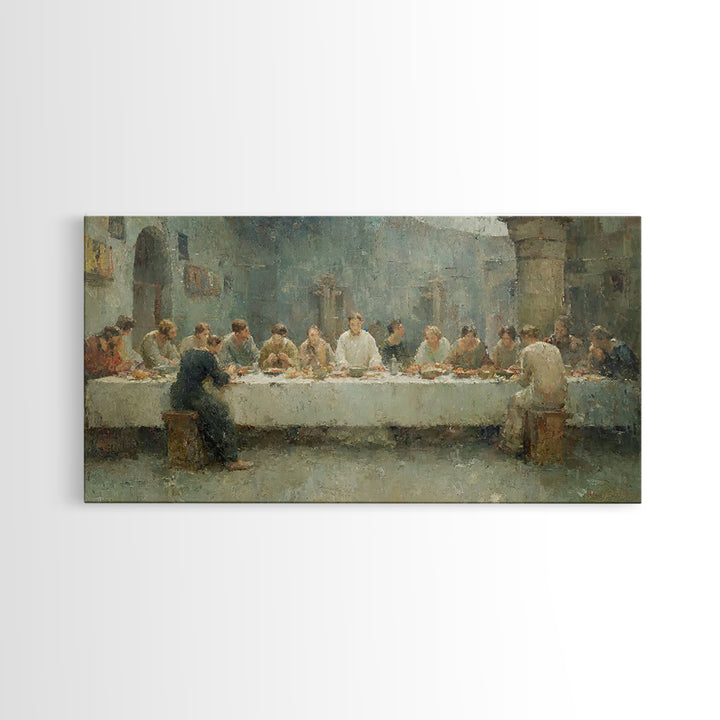 Silent Communion – Framed Canvas Print – Christian Wall Art – Jesus Painting – Christian Art Canvas – Christian Christmas Art – Christian D