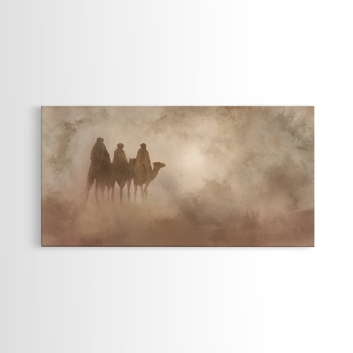 Desert Pilgrims – Framed Canvas Print – Christian Wall Art – Christian Art Canvas – Christmas Art – Christian Christmas Decor – Christian G