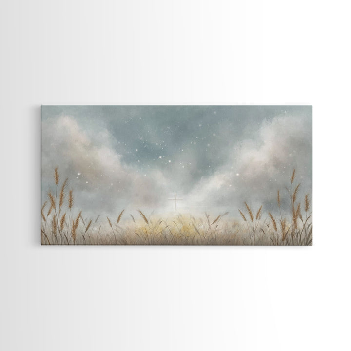Starlit Hope – Framed Canvas Print – Christian Art Canvas – Christian Painting – Christian Wall Art – Christian Decor – Christian Art Print