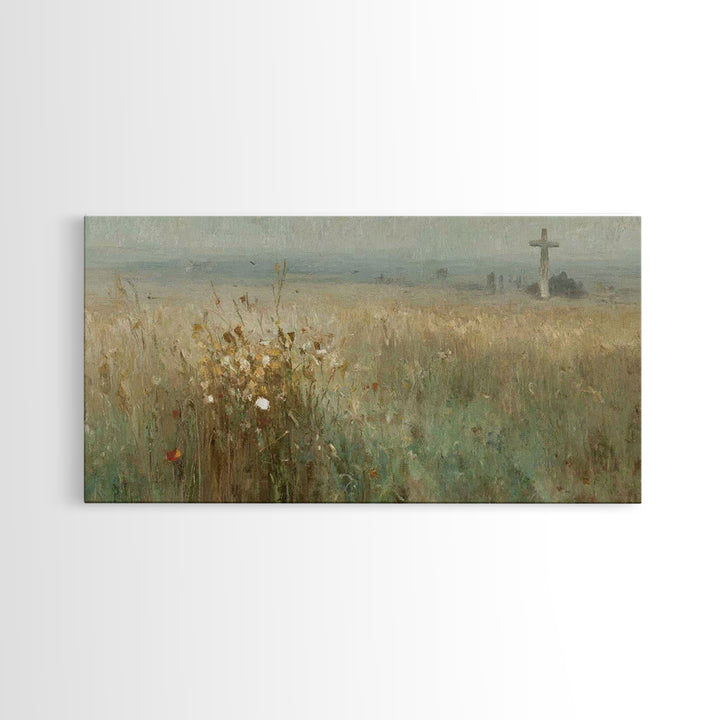Fields Of Faith | Framed Canvas Print | Christian Wall Art | Christian Art Prints | Christian Art Canvas | Christian Decor | Christian Pain