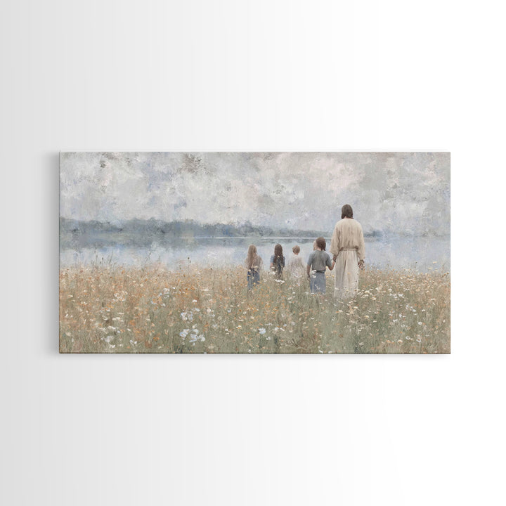 Guided Meadow | Framed Canvas Print | Christian Art Canvas | Christian Wall Art | Christian Decor | Christian Painting | Christian Art Prin