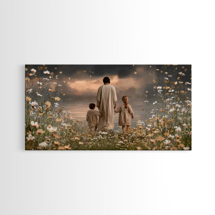 Fields Of Hope – Framed Canvas Print – Christian Art Canvas – Jesus Painting – Christian Decor – Christian Wall Art – Christmas Art Work –