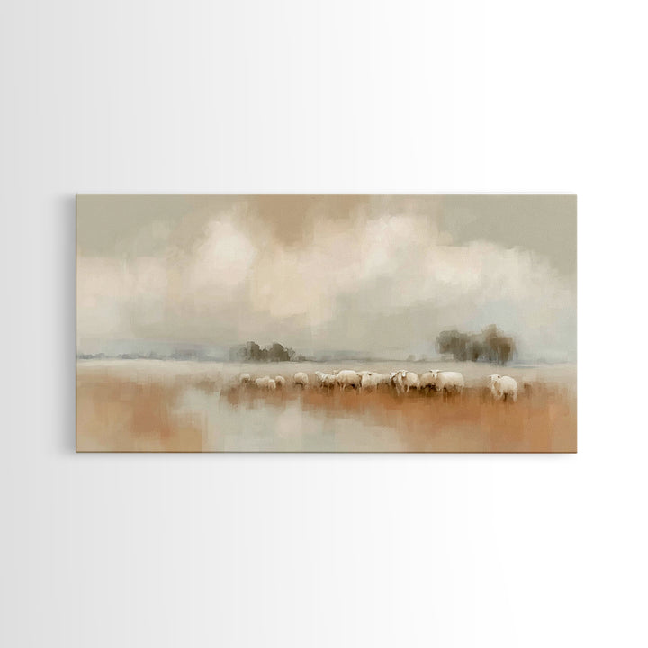 Gentle Fields – Framed Canvas Print – Christian Art Canvas – Christian Wall Art – Minimalist Christian Art – Christian Art Print – Christia