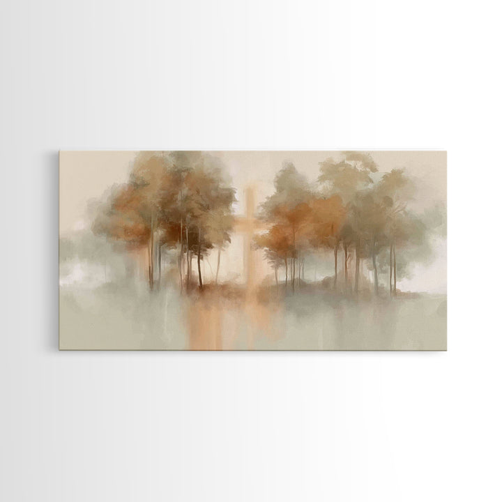 Forest Of Grace – Framed Canvas Print – Christian Wall Art – Jesus Painting – Christian Art Canvas – Christmas Art