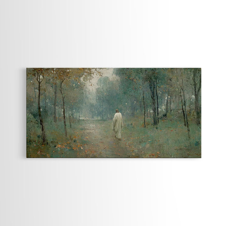 Heavenly Woodland – Framed Canvas Print – Christian Art Canvas – Christian Christmas Art – Jesus Painting – Christian Wall Art – Jesus Art