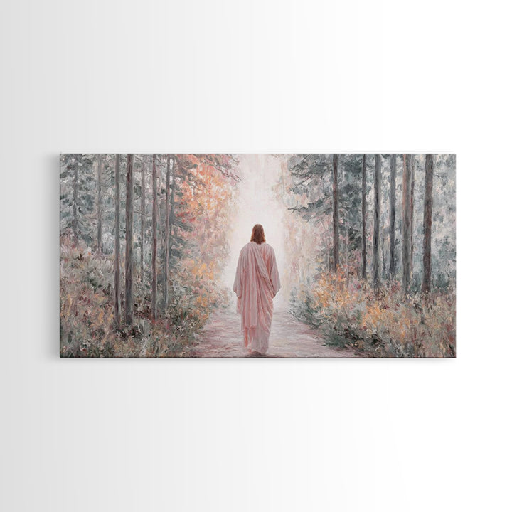 Forest Messiah Light – Framed Canvas Print – Jesus Painting – Christian Art Canvas – Christmas Wall Art – Christian Gift – Christian Art