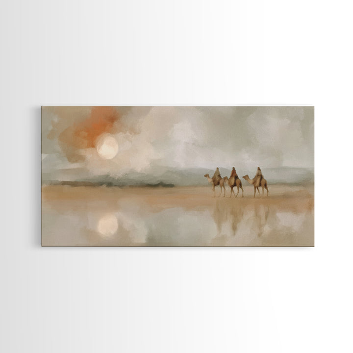 Dawn Caravan – Framed Canvas Print – Christian Art Canvas – Christian Wall Art – Christmas Art – Christian Christmas Decor – Modern Christi