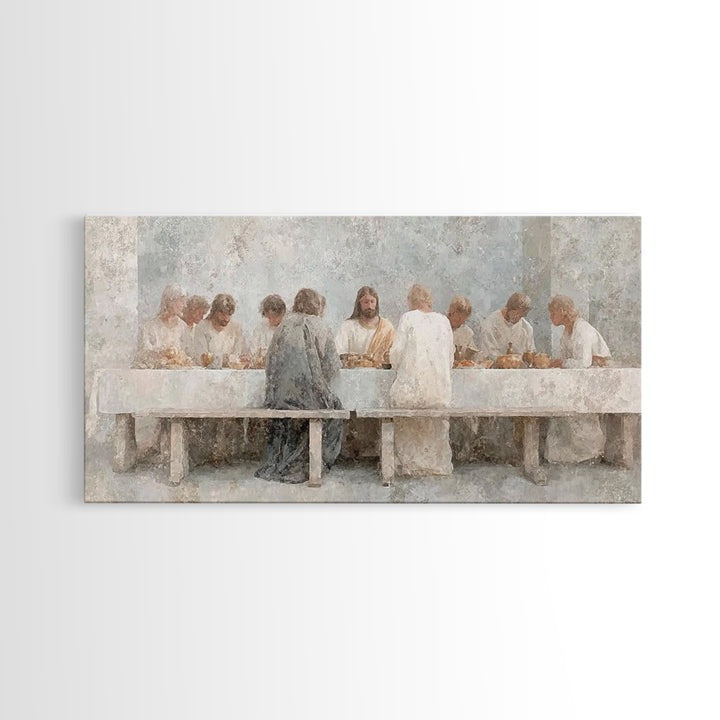 Sacred Supper Stillness – Framed Canvas Print – Christian Wall Art – Christian art canvas – vintage Christian art – Christian Art Print – J