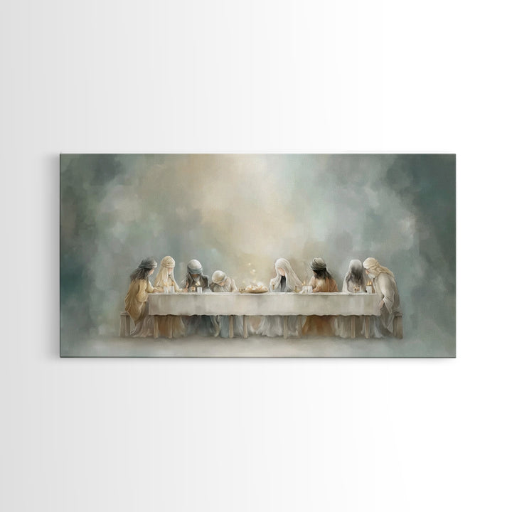 Heavenly Supper Glow – Framed Canvas Print – Christian Wall Art – Christian Art Canvas – Jesus Painting – Christian Art – subtle Christian