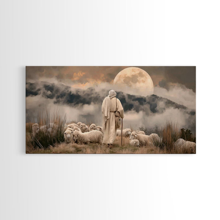 Shepherds Of Dawn – Framed Canvas Print – Christian Wall Art – Jesus Painting – Christian Art Canvas – Christmas Art – Christian Decor