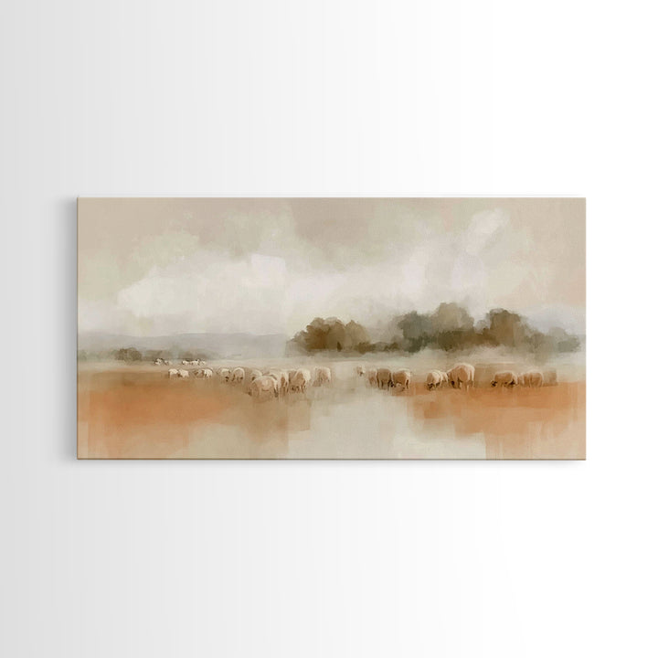 Quiet Shepherd Fields – Framed Canvas Print – Christian Art Canvas – Christian Wall Art – Christmas Art – Jesus Painting – Christian Gift
