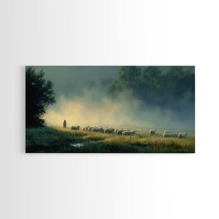 Valley Of Calm – Framed Canvas Print – Christian Art Canvas – Jesus Painting – Christian Wall Art – Christian Christmas Art – Christian Dec