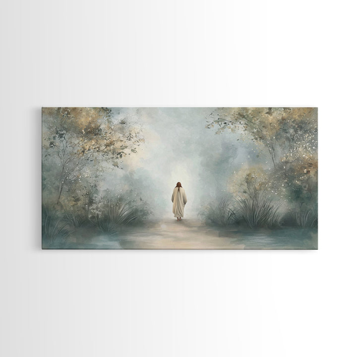 Forest Path Blessing | Framed Canvas Print | Christian Wall Art | Christian Art Canvas | Christmas Art | Jesus Painting | Christian Gift