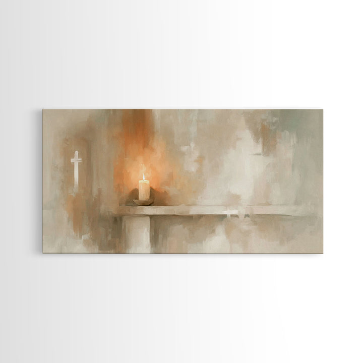 Radiant Flame – Framed Canvas Print – Christian Art Canvas – Christian Wall Art – Christmas Art – Modern Christian Art – Christian Christma