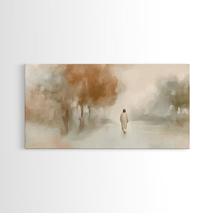 Autumn Walk Grace – Framed Canvas Print – Christian Wall Art – Christian Art Canvas – Christian Christmas Art – Jesus Painting – Christian