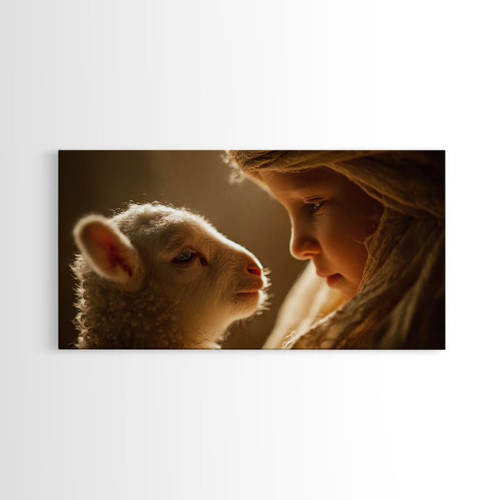 Tender Light – Framed Canvas Print – Christian Wall Art – Jesus Painting – Christian Art Canvas – Christian Gift – Christmas Art – Christia