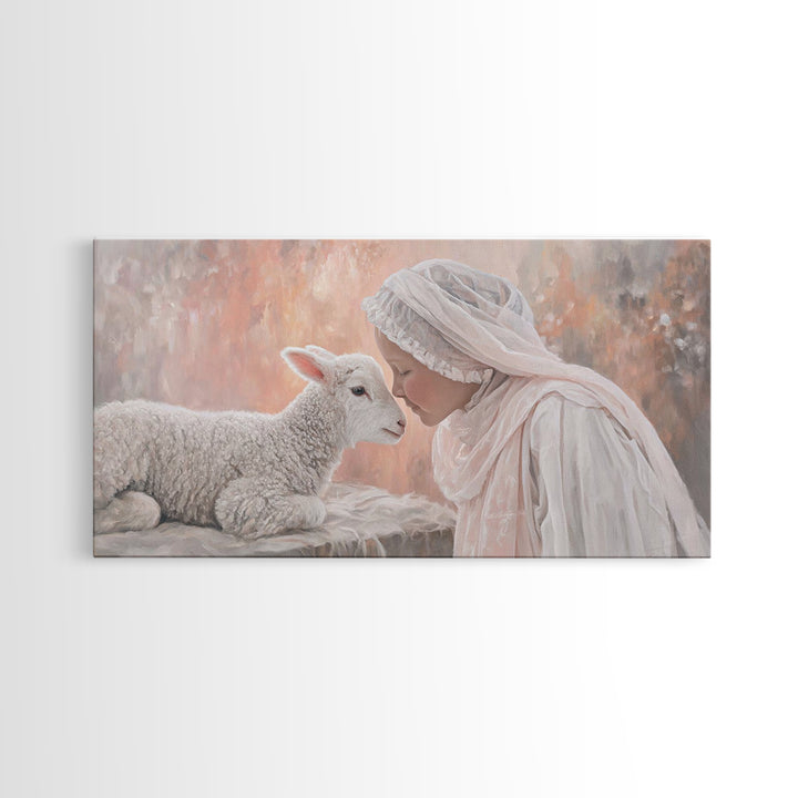 Sacred Stillness – Framed Canvas Print – Christian Wall Art – Christian Art Canvas – Christian Painting – Christmas Art – Christian Christm
