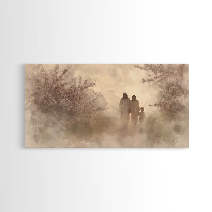 Walking In Light – Framed Canvas Print – Christian Wall Art – Christian Art Canvas – Jesus Painting – Christian Decorations – Christian Chr