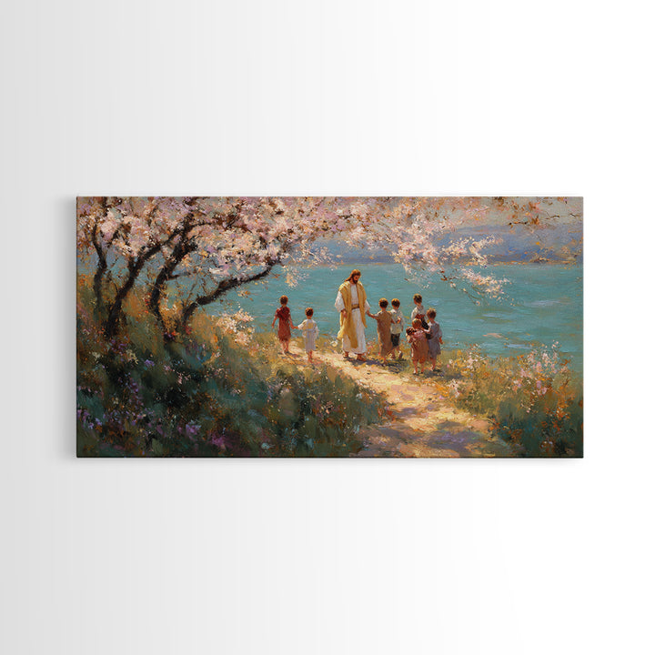 Garden Of Peace – Framed Canvas Print – Christian Wall Art – Christian Art Canvas – Jesus Painting – Christian Art Print – Christian Christ