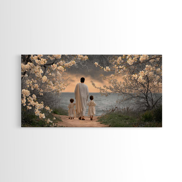 Dawn Journey – Framed Canvas Print – Christian Wall Art – Christian Art Canvas – Jesus Painting – Christian Art Work – Large Christian Pain