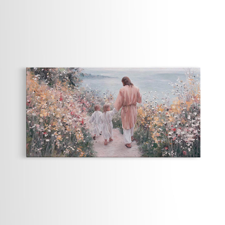 Meadow Grace – Framed Canvas Print – Christian Wall Art – Christian Art Canvas – Jesus Painting – Christian Gift Ideas – Minimalist Christi