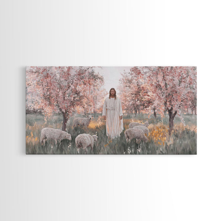 Blossoms Of Grace, Framed Canvas Print, Christian Art Canvas, Christian Wall Art, Jesus Painting, Christian Art, Christian Christmas Decor