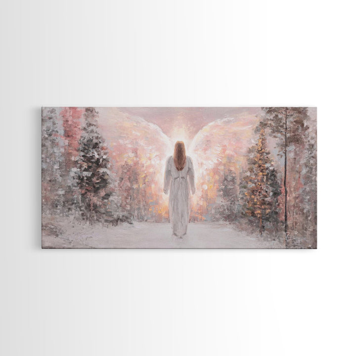 Radiant Messenger | Framed Canvas Print | Christian Wall Art | Angel Art | Christian Art Canvas | Christmas Art | Unique Christian Art