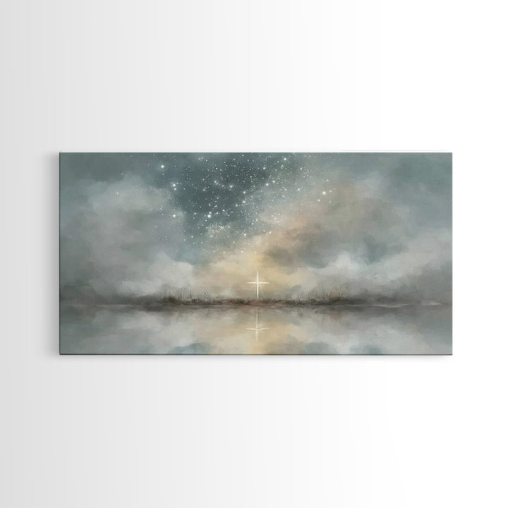 Star Of Peace, Framed Canvas Print, Christian Wall Art, Christmas Art, Christian Art Canvas, Abstract Christian Art, Christian Christmas De