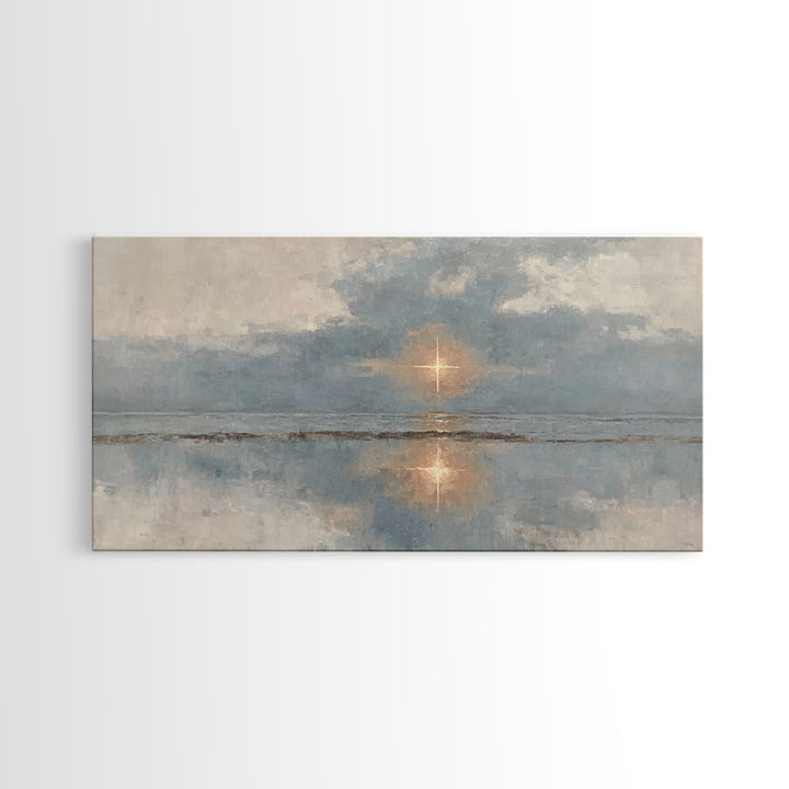 Guiding Star Glow, Framed Canvas Print, Christian Wall Art, Christian Art Canvas, Christmas Art, Subtle Christian Art, Christian Christmas