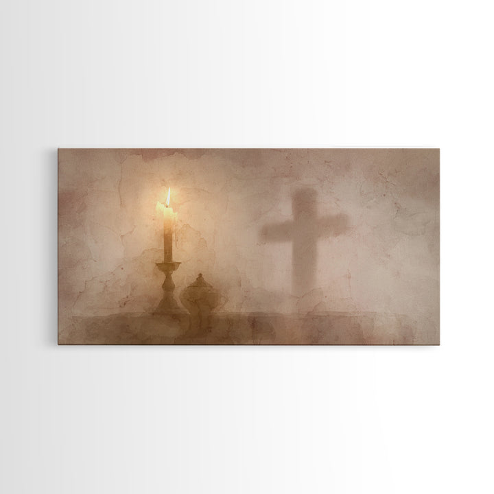 Cross Of Light – Framed Canvas Print – Christian Wall Art – Christian Art Canvas – Christian Christmas Art – Christian Decorations – Christ