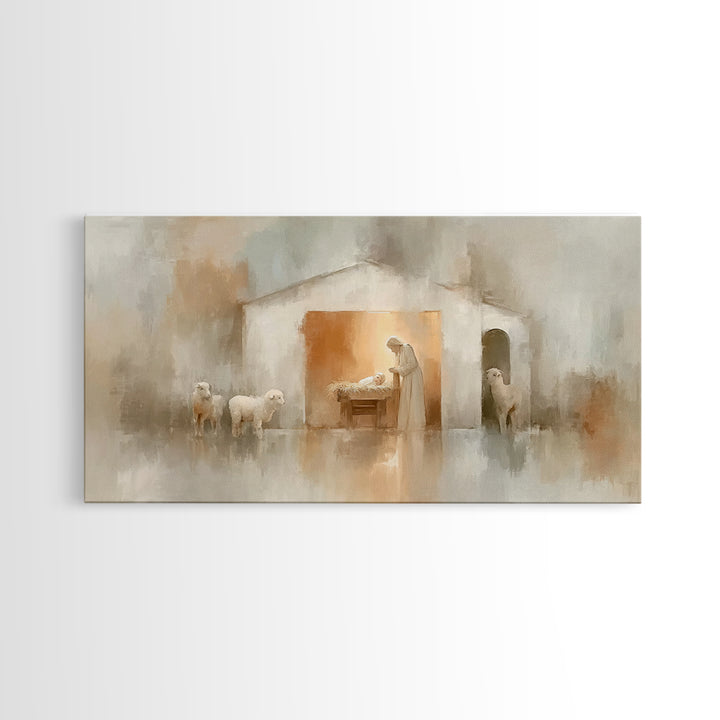 Bethlehem Stillness – Framed Canvas Print – Christian Christmas Art – Christian Wall Art – Christian Art Canvas – Jesus Painting