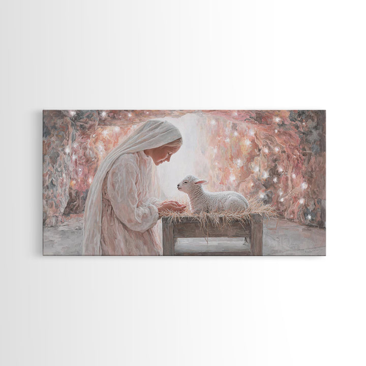 Heaven’s Quiet Gift – Framed Canvas Print – Christian Art Canvas – Christian Painting – Christian Wall Art – Christmas Art