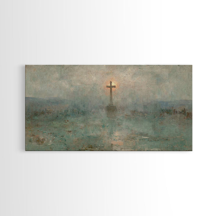 Eternal Morning Cross – Framed Canvas Print – Christian Art Canvas – Christian Wall Art – Christian Art – Christian Painting