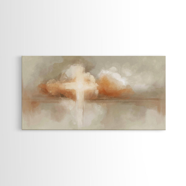 Radiant Cross Light – Framed Canvas Print – Christian Art – Christian Art Canvas – Abstract Christian Art – Christian Wall Art