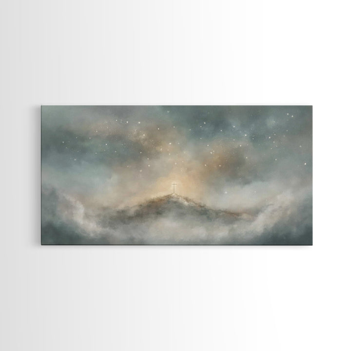 Stars Of Calvary – Framed Canvas Print – Christian Wall Art – Christian Art – Subtle Christian Art – Christian Art Canvas