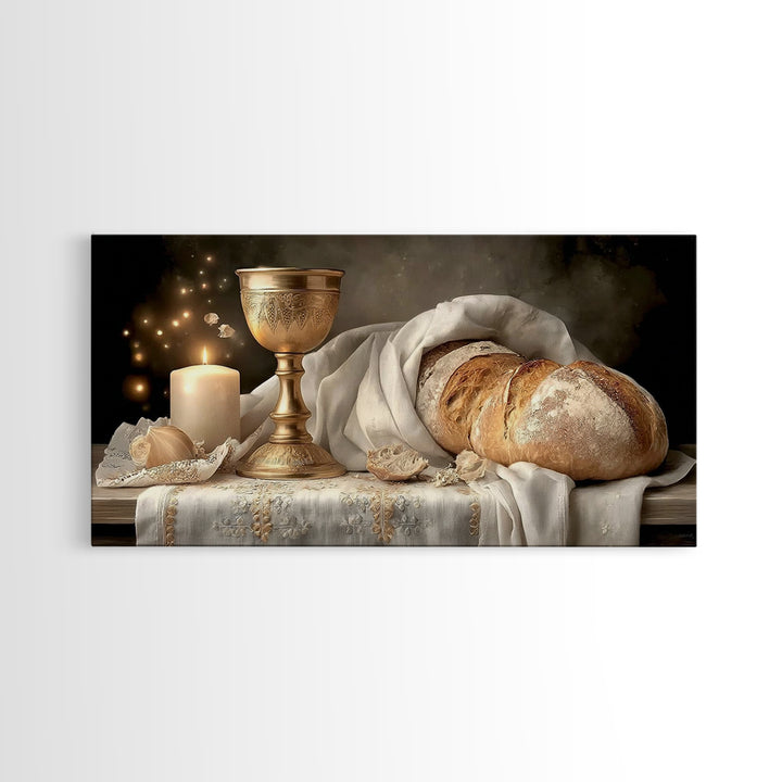 Sacred Communion Peace – Framed Canvas Print – Christian Art – Christian Wall Art – Christian Art Canvas – Christian Decoration