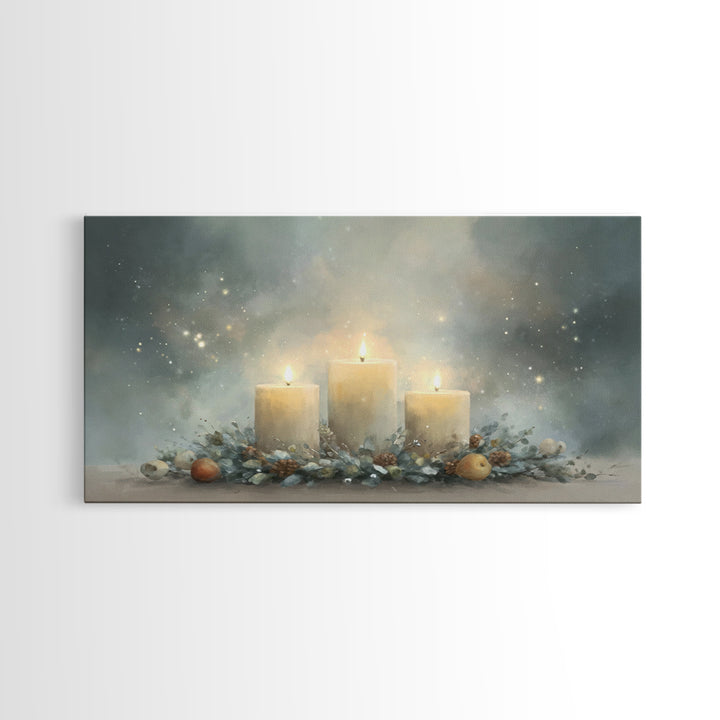 Advent Star Glow – Framed Canvas Print – Christmas Art – Christian Christmas Decor – Christian Art Canvas – Christmas Wall Art – Christmas